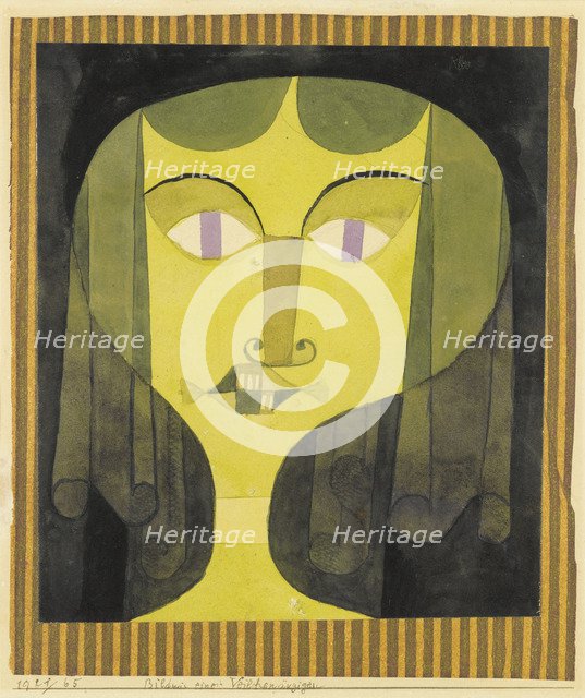 Portrait of a violet-eyed woman. Artist: Klee, Paul (1879-1940)