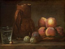 Fruit, Jug, and a Glass, c. 1726/1728. Creator: Jean-Simeon Chardin.