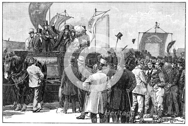 The Chartist Demonstration on Kennington Common, 1848, (1900).Artist: William Barnes Wollen