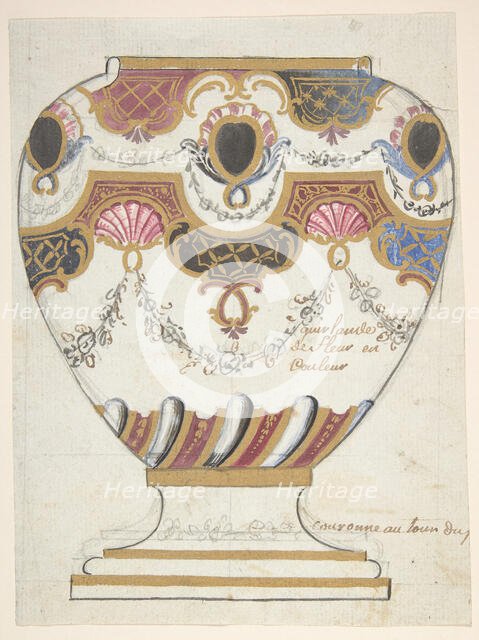 Design for a Porcelain Vase, 19th century. Creator: Anon.