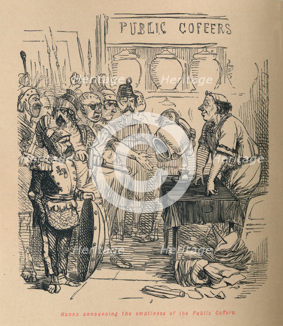 'Hanno announcing the emptiness of the Public Coffers', 1852. Artist: John Leech.
