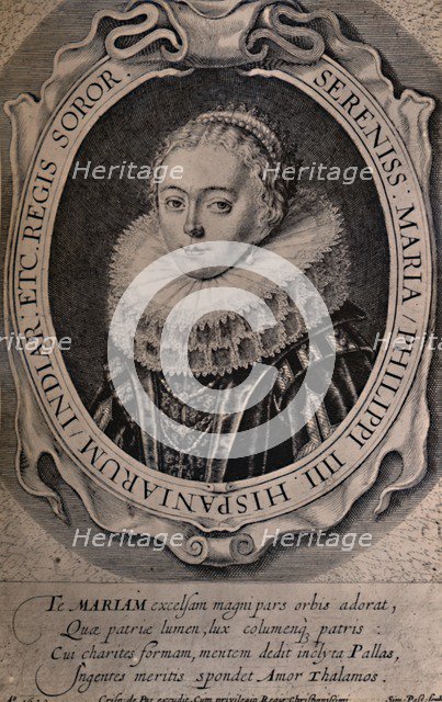 Maria Anna, Queen of Bohemia and Hungary, 17th century (1894). Artist: Simon de Passe.