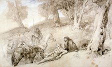 'Warriors Resting', 19th century.                         Artist: Sir John Gilbert
