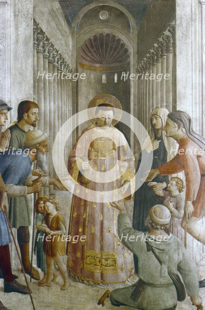 'St Laurence giving alms to the Poor', mid 15th century. Artist: Fra Angelico