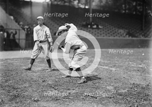 Bobby Wallace with Ball In Hand, St. Louis Al (Baseball), 1913. Creator: Harris & Ewing.