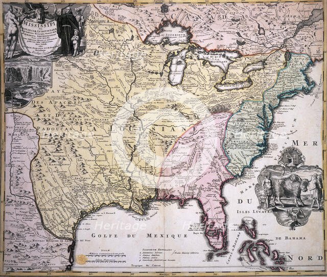 Map of North America, late 17th-early 18th century. Creator: Johann Baptista Homann.