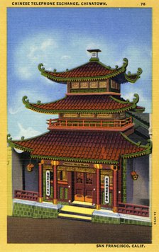 Chinese telephone exchange, Chinatown, San Francisco, California, USA, 1932. Artist: Unknown