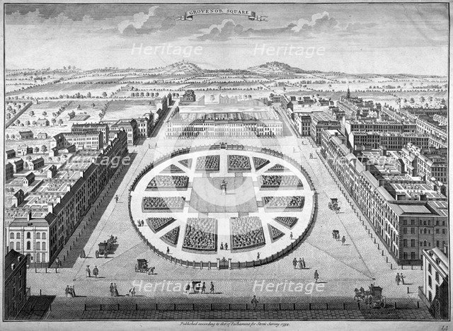 Grosvenor Square, Westminster, London, 1754. Artist: Anon