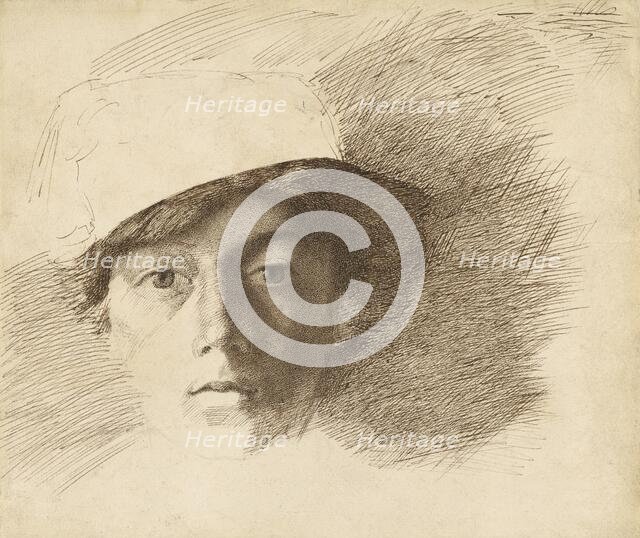 Self-Portrait, about 1845. Creator: Charles Samuel Keene.