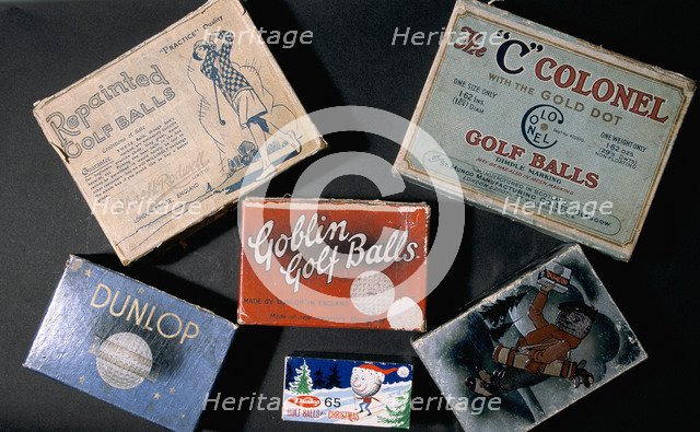 Golf ball boxes, 1905-20. Artist: Unknown