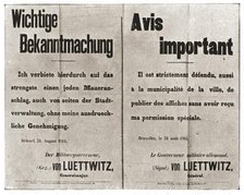 'Belgium, German Proclamations', 1914. Creator: Unknown.