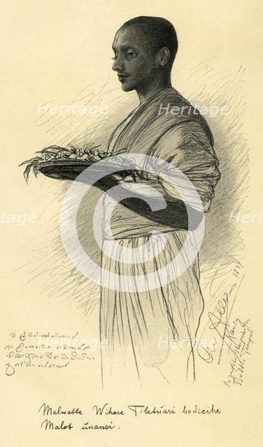 Buddhist monk, Ceylon, 1898. Creator: Christian Wilhelm Allers.