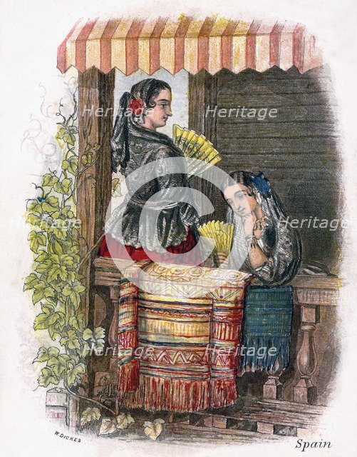 'Spanish Girl', 1809.Artist: W Dickes