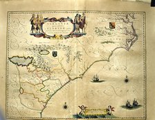 Virginia - Florida, colored engraving from the book 'Le Theatre du monde' or 'Nouvel Atlas', 1645…