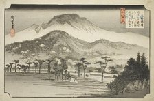 The Evening Bell at Miidera (Mii no bansho), from the series "Eight Views in Omi..., 1837/38. Creator: Ando Hiroshige.