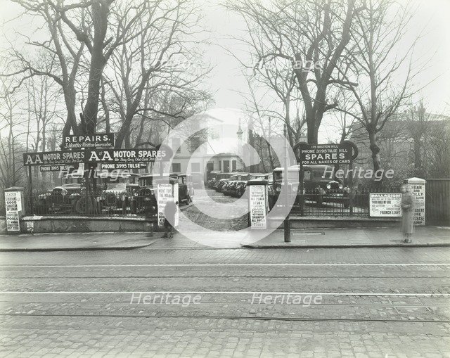 A&A Motor Spares, Brixton Hill, Lambeth, London, 1937. Artist: Unknown.