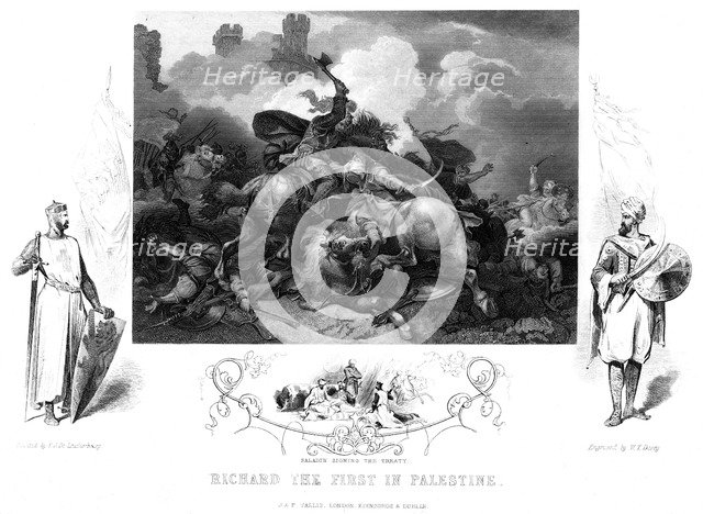 King Richard I (1157-119) at the Battle of Jaffa, 1192.Artist: William Turner Davey