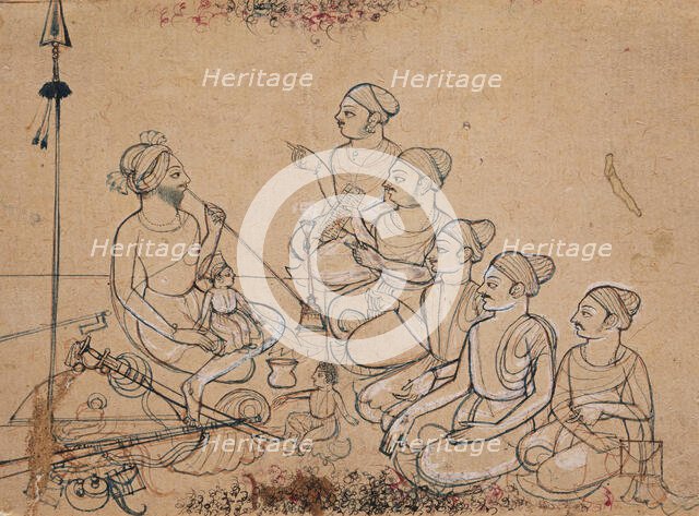 A Prince and His Sons Receive Visitors in the Mardana (Men's Quarter), 1786. Creator: Unknown.