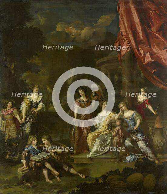 Allegorizing Group Portrait of the Children of Diederic Pietersz van Leyden van Leeuwen, Burgomaster Creator: Daniel Mijtens.