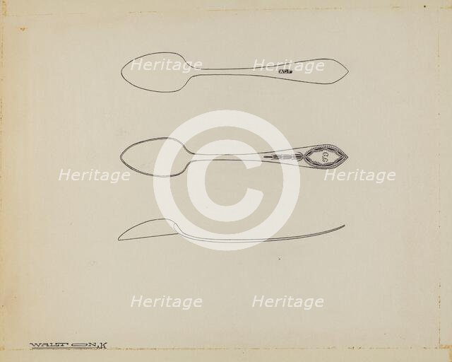 Silver Teaspoon, c. 1939. Creator: Kalamian Walton.
