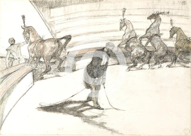 At the Circus: Free Horses, 1899. Creator: Henri de Toulouse-Lautrec.