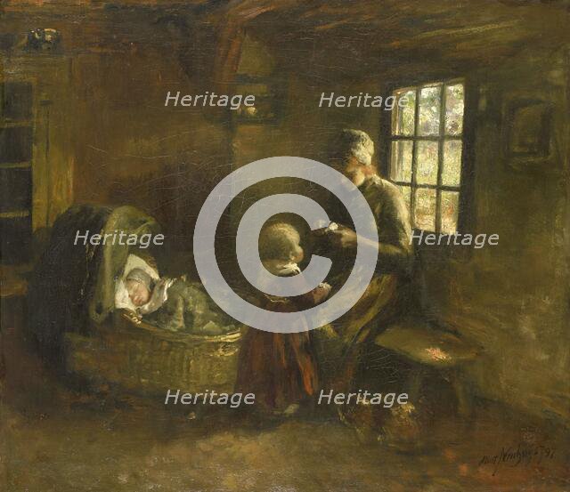At the crib, 1897. Creator: Albert Neuhuys.