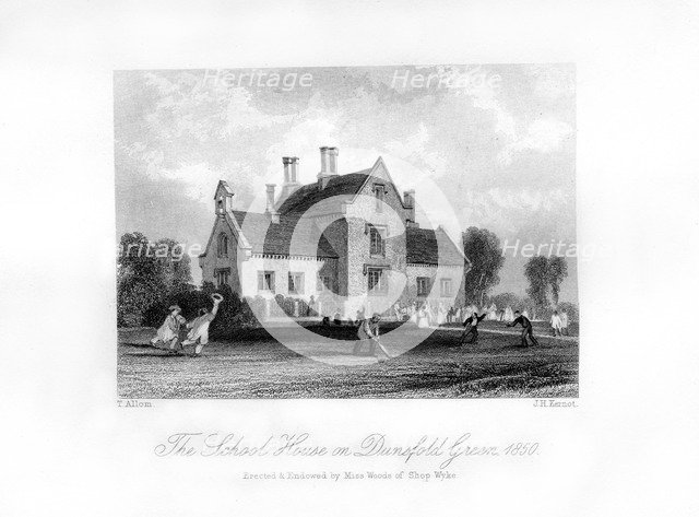 'The School House on Dunsfold Green', Surrey, 1850. Artist: J H Kernot