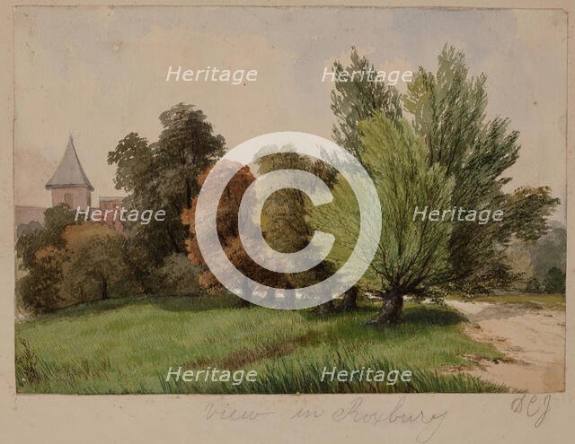 View in Roxbury, c1820-1865. Creator: David Claypoole Johnston.