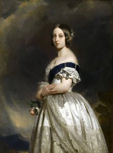 Portrait of Queen Victoria. Artist: Winterhalter, Franz Xavier (1805-1873)
