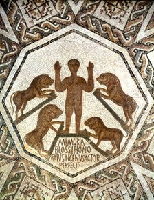 Daniel in the lions' den, Roman mosaic, 5th century. Artist: Unknown