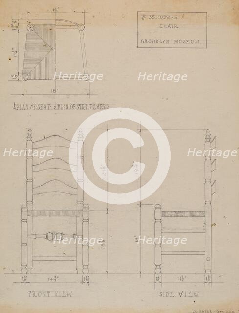 Side Chair, c. 1937. Creator: B. Holst-Grubbe.