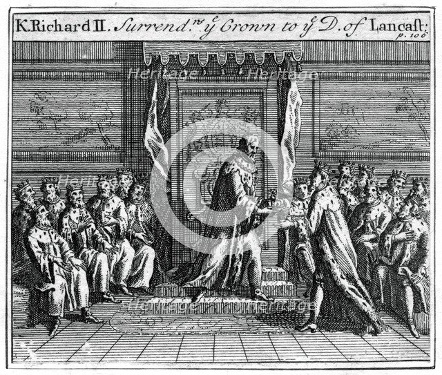 'Richard II of England surrenders his crown', 1399. Artist: Unknown