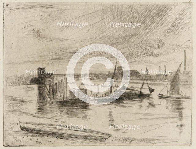 Battersea Dawn (Cadogan Pier), 1861. Creator: James Abbott McNeill Whistler.