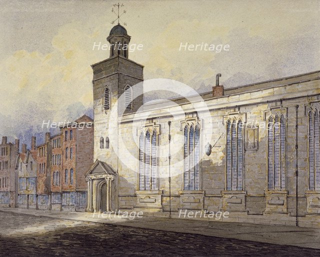 View of St Katherine Cree's sundial, City of London, c1815.    Artist: William Pearson