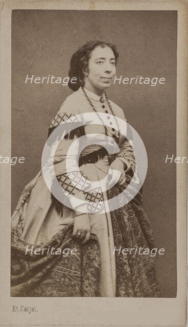 Portrait of the singer and composer Pauline Viardot (1821-1910), Between 1860 and 1865 . Creator: Carjat, Étienne (1828-1906).