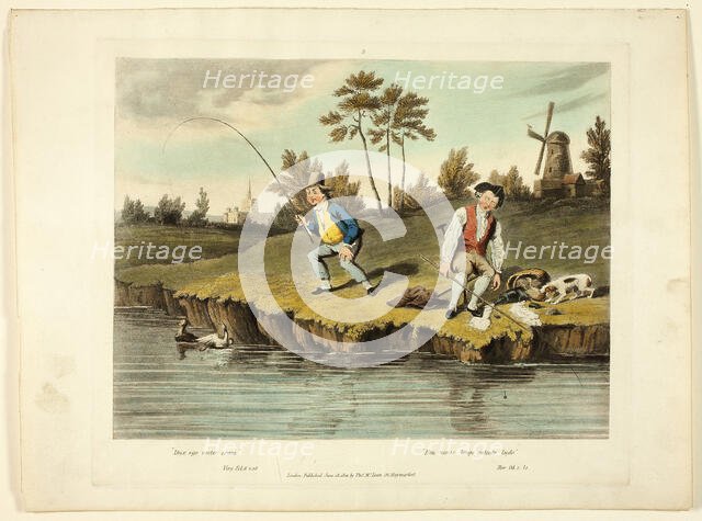 Delights of Fishing, 1823. Creator: Charles Turner.