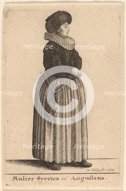 Mulier Svevica vel Augustana, 1643. Creator: Wenceslaus Hollar.