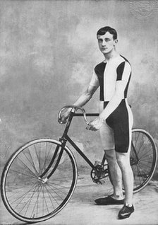 Portrait of the cyclist T Osborne, 1896.  Creators: T Osborne, RW Thomas.