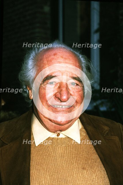 Gabriel Celaya (1911-1991), Spanish poet and writer, photo 1987.