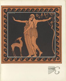 Tamara Karsavina and Vaslav Nijinsky in the Ballet Daphnis et Chloé by M. Ravel, 1914. Creator: Barbier, George (1882-1932).