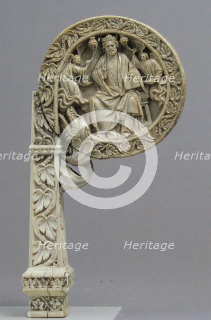 Ivory Crozier Head with Christ in Majesty and Throne of Wisdom, 13th century and later. Creator: Unknown.