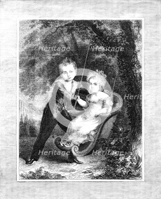 "The Emperor Alexander II. And his Sister Marie-Nicolaewna, in their Childhood" - from a print publi Creators: Smyth, George Dawe.