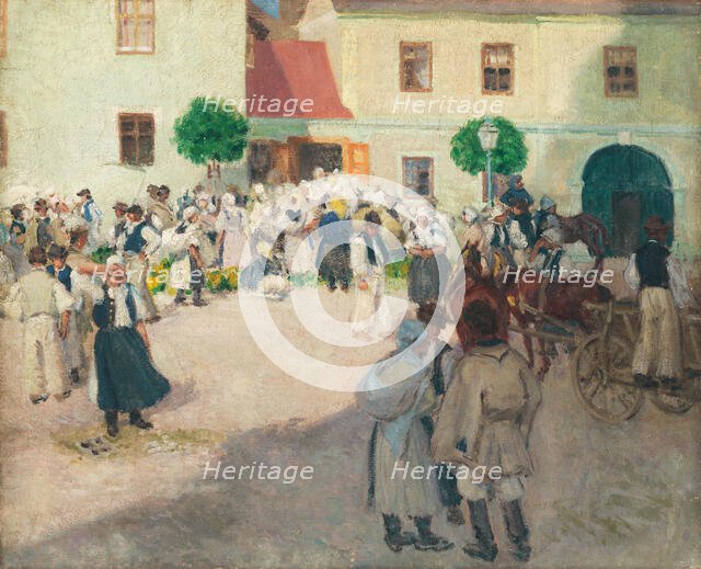 Market in Myjava, 1903. Creator: Milos Jiránek.