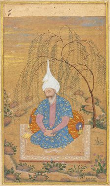 Shah Tahmasp I (1514-1576) Seated in a Landscape, c. 1575. Creator: Unknown.