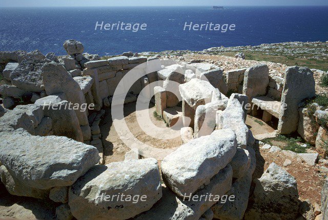 Copper Age temple at Mnajdra in Malta. Artist: Unknown