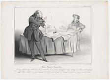 Plate 33: Robert Macaire Journaliste, 1838.  Creator: Honore Daumier.