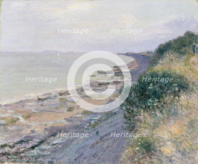 'The cliff at Penarth, Evening, low tide', 1897. Artist: Alfred Sisley.