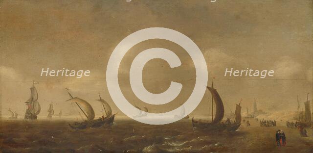 Seascape off Scheveningen Beach, c.1629. Creator: Willem Van Diest.