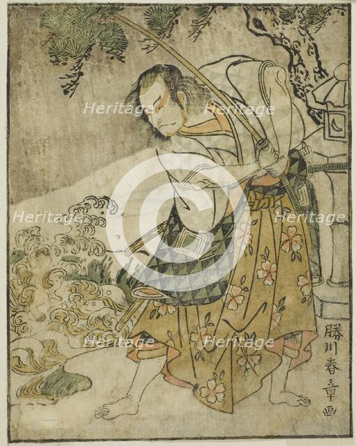 The Actor Ichikawa Danjuro V as Ogata no Sabura (?) in the Play Nue no Mori Ichiyo no..., c. 1772. Creator: Shunsho.