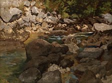 Mountain Stream with Boulders, 1888-1889. Artist: Schuch, Carl (1846-1903)